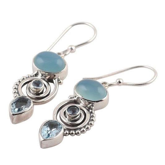 Ocean blue moonstone earrings