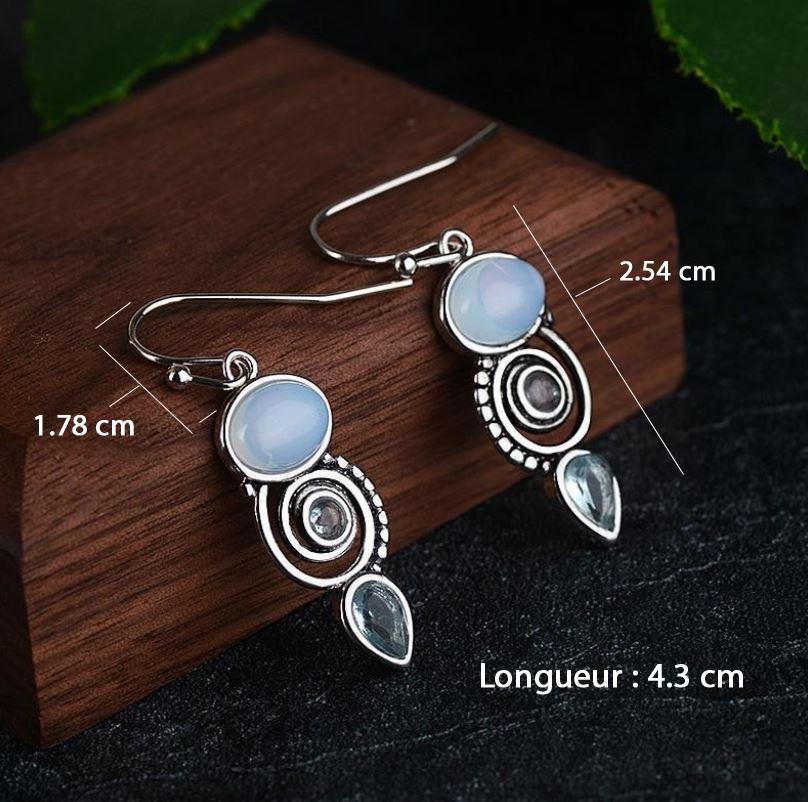Ocean blue moonstone earrings