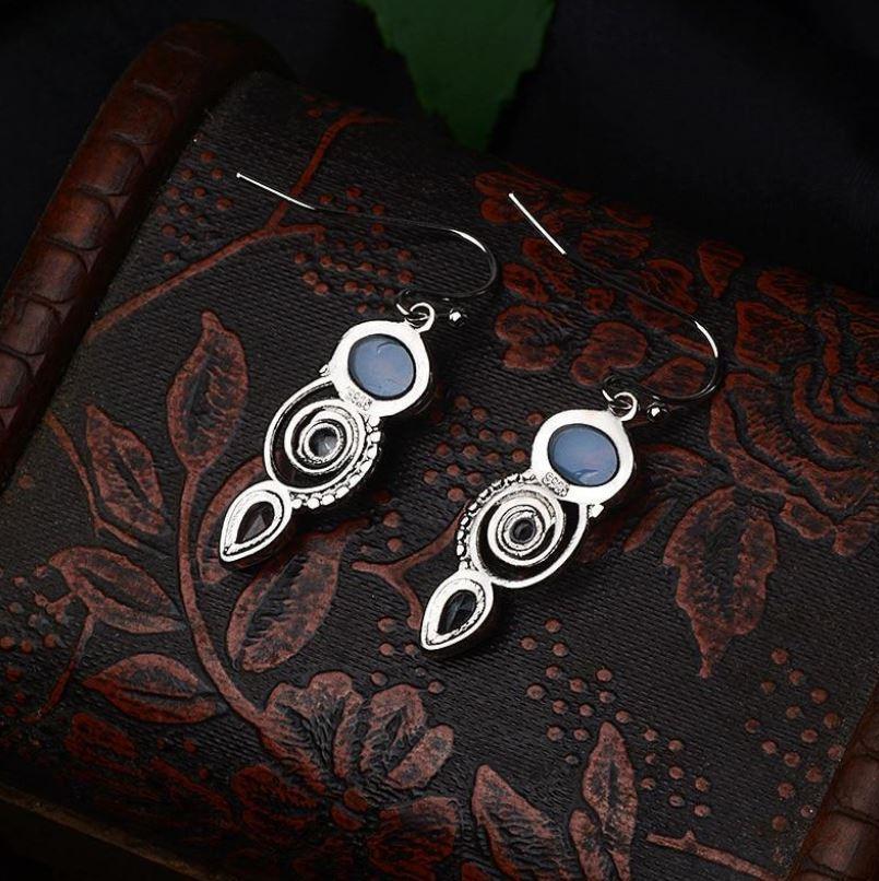 Ocean blue moonstone earrings