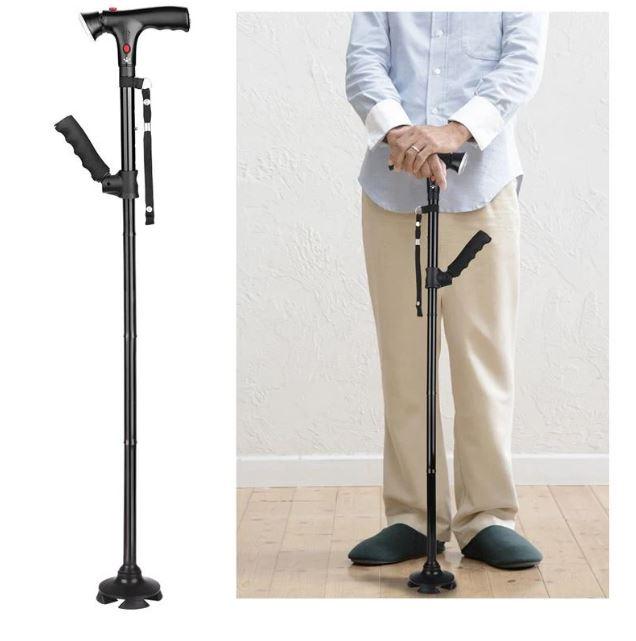 StandSecure Walking Cane anti-fall Multi-Functional Foldable LED