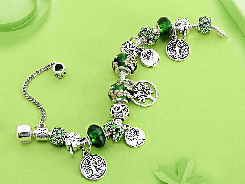 Tree of life bracelet in silver and crystal