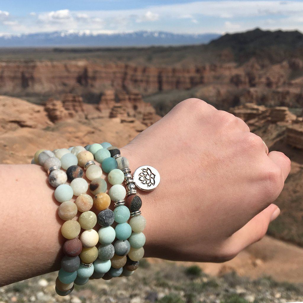 Amazonite buddhist mala bracelet / necklace