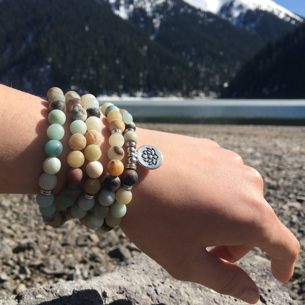 Amazonite buddhist mala bracelet / necklace