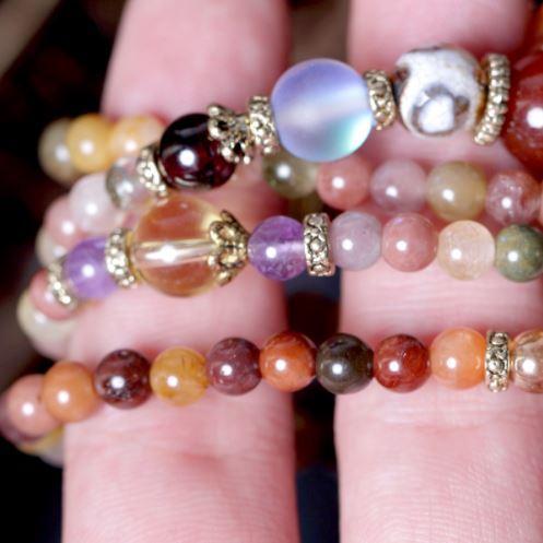 Multi-energy natural quartz mala bracelet