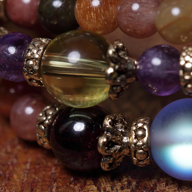 Multi-energy natural quartz mala bracelet