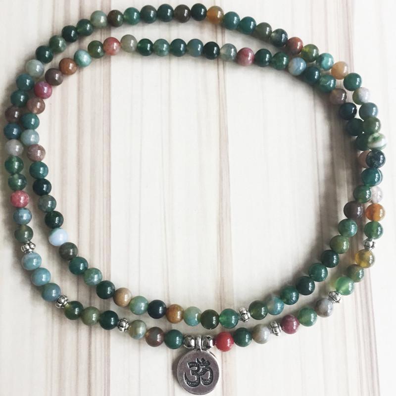 Indian agate mala bracelet or necklace