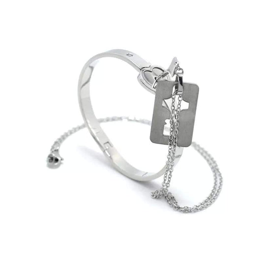 Heart lock bracelet with key necklace