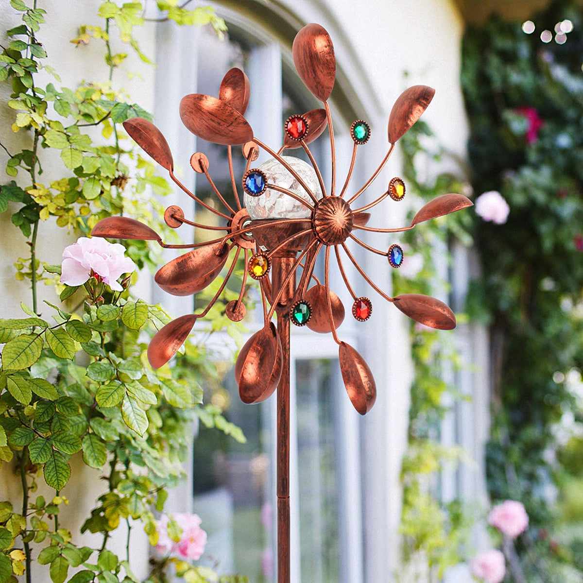 Solar powered glass chime