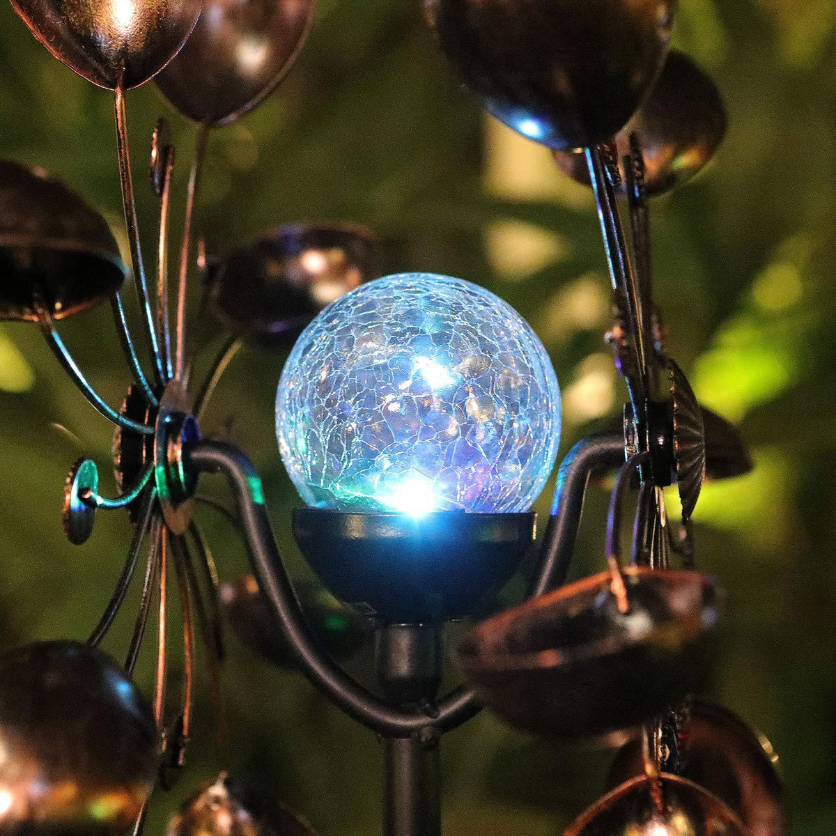 Solar powered glass chime