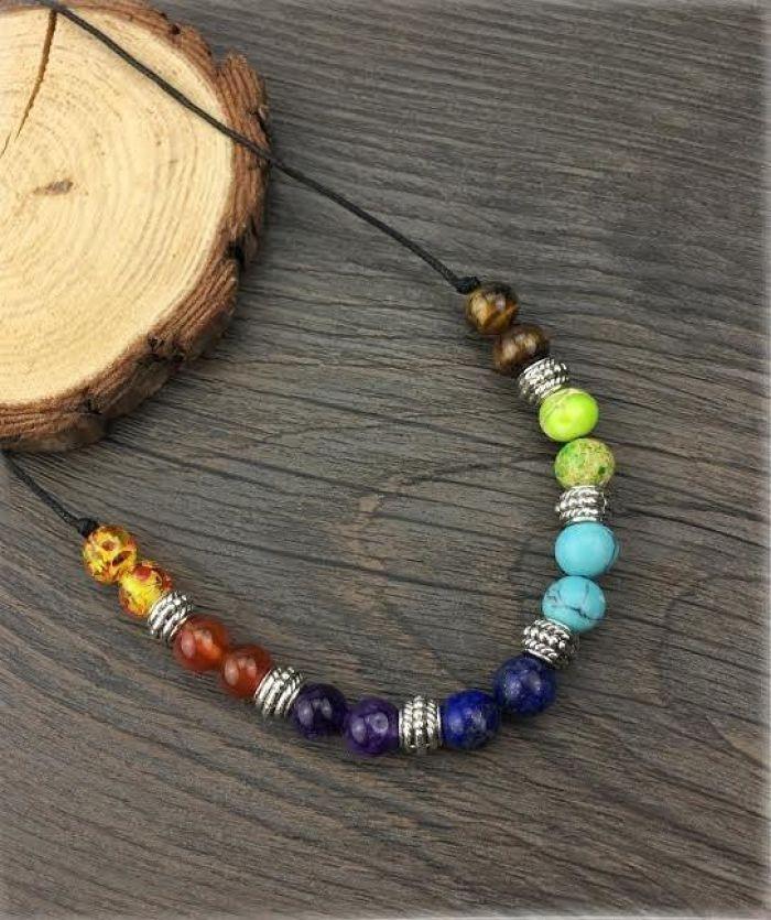 Necklace “7 chakras” in natural stones