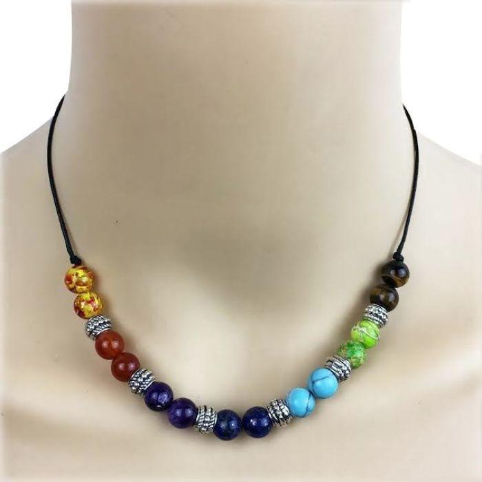 Necklace “7 chakras” in natural stones
