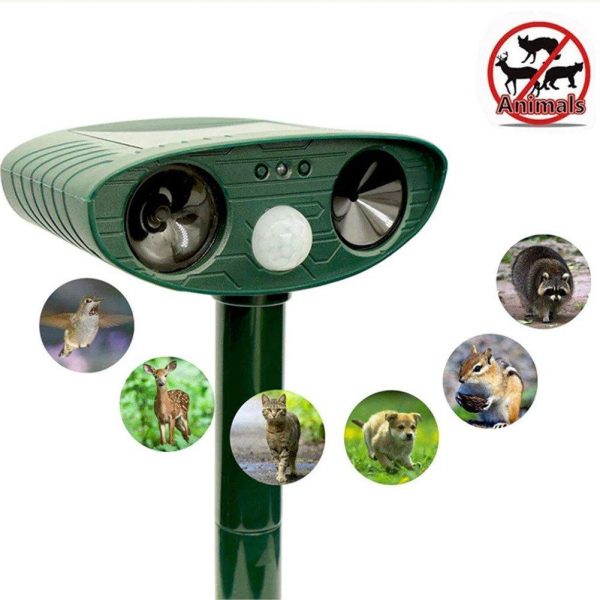 Solar ultrasonic repellent for birds and cats