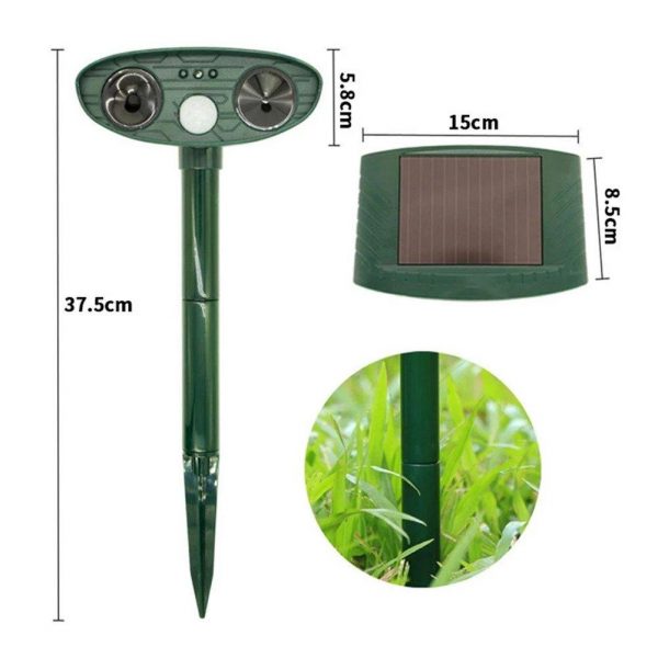 Solar ultrasonic repellent for birds and cats