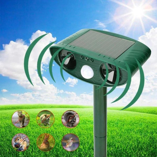 Solar ultrasonic repellent for birds and cats