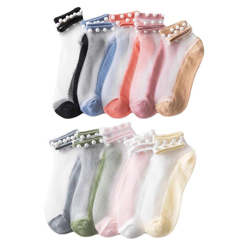 Women’s Beaded Thin Socks