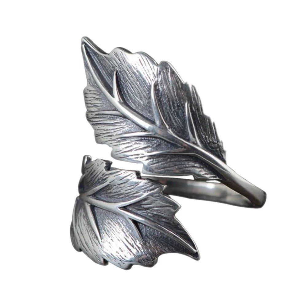 Leaf silver ring