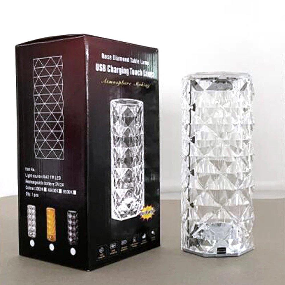 Adjustable Diamond Table Lamp USB Rechargeable Acrylic