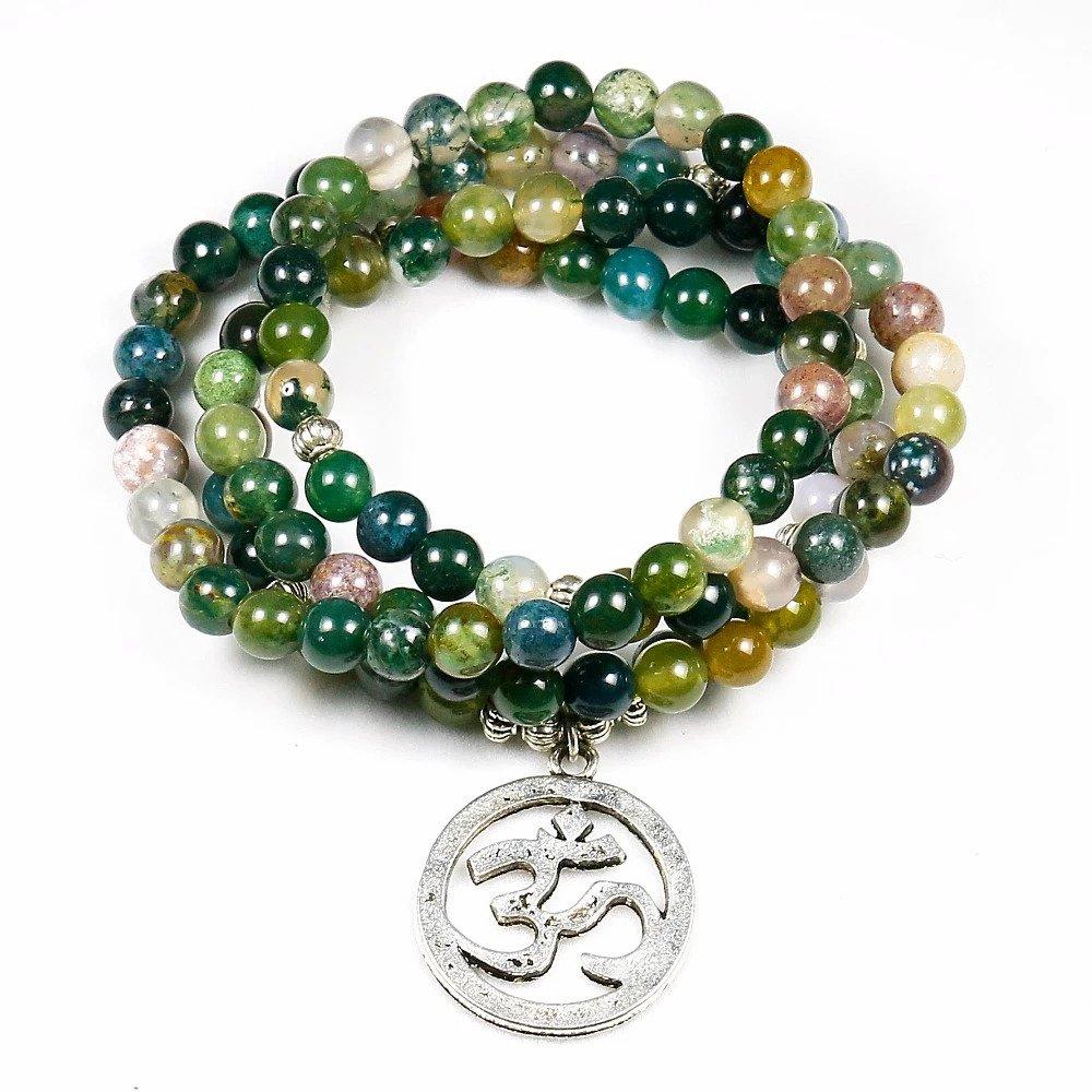 Indian agate mala bracelet or necklace