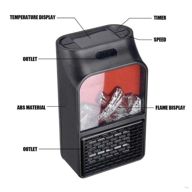 900W Mini Portable Electric Flame Heater