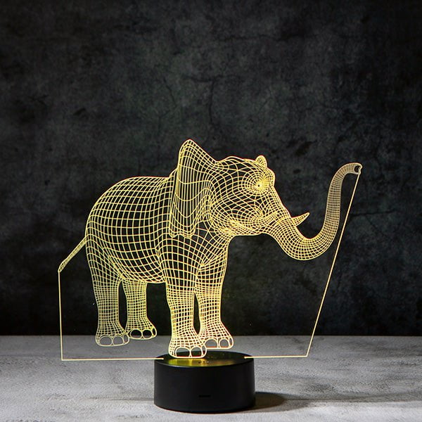 Elephant 3D Illusion Lamp