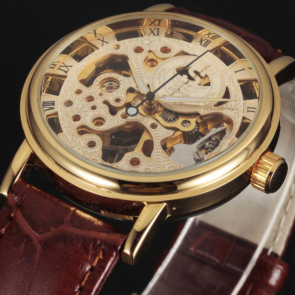 Luxury mechanical skeleton watch