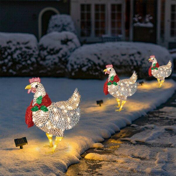 Illuminated Decorative Hen With Scarf