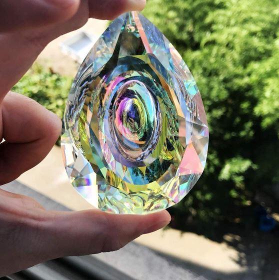 Rainbow rock crystal prism