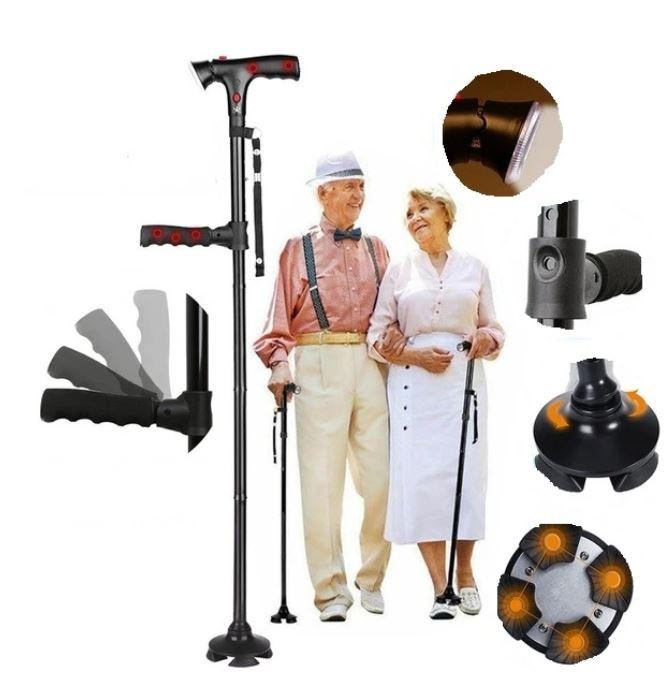 StandSecure Walking Cane anti-fall Multi-Functional Foldable LED