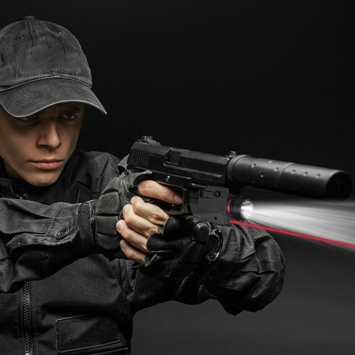 MilSpec Tactical Flashlight & Laser Combo