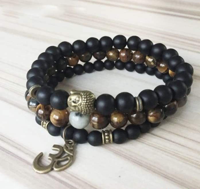 Triple “meditation” bracelet in black onyx