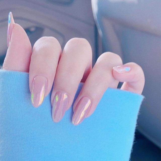 Chrome Nail Pearl Press On Nail