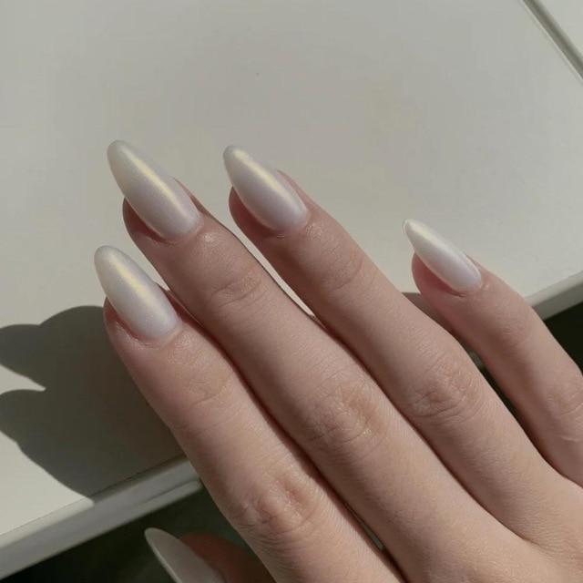 Chrome Nail Pearl Press On Nail