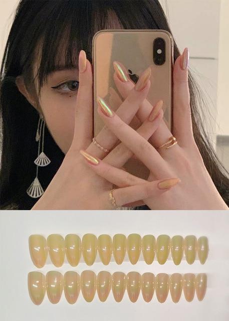 Chrome Nail Pearl Press On Nail