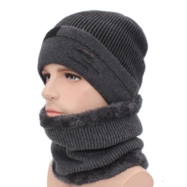 Warm Beanie Cap With Scarf